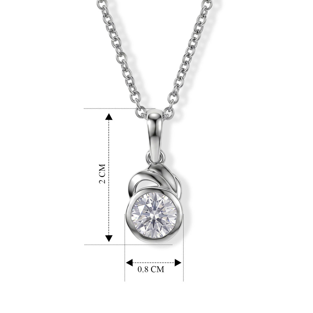 Moissanite Pendant with Chain (Size 20) in Platinum Overlay Sterling Silver  1.000  Ct._4493503_4