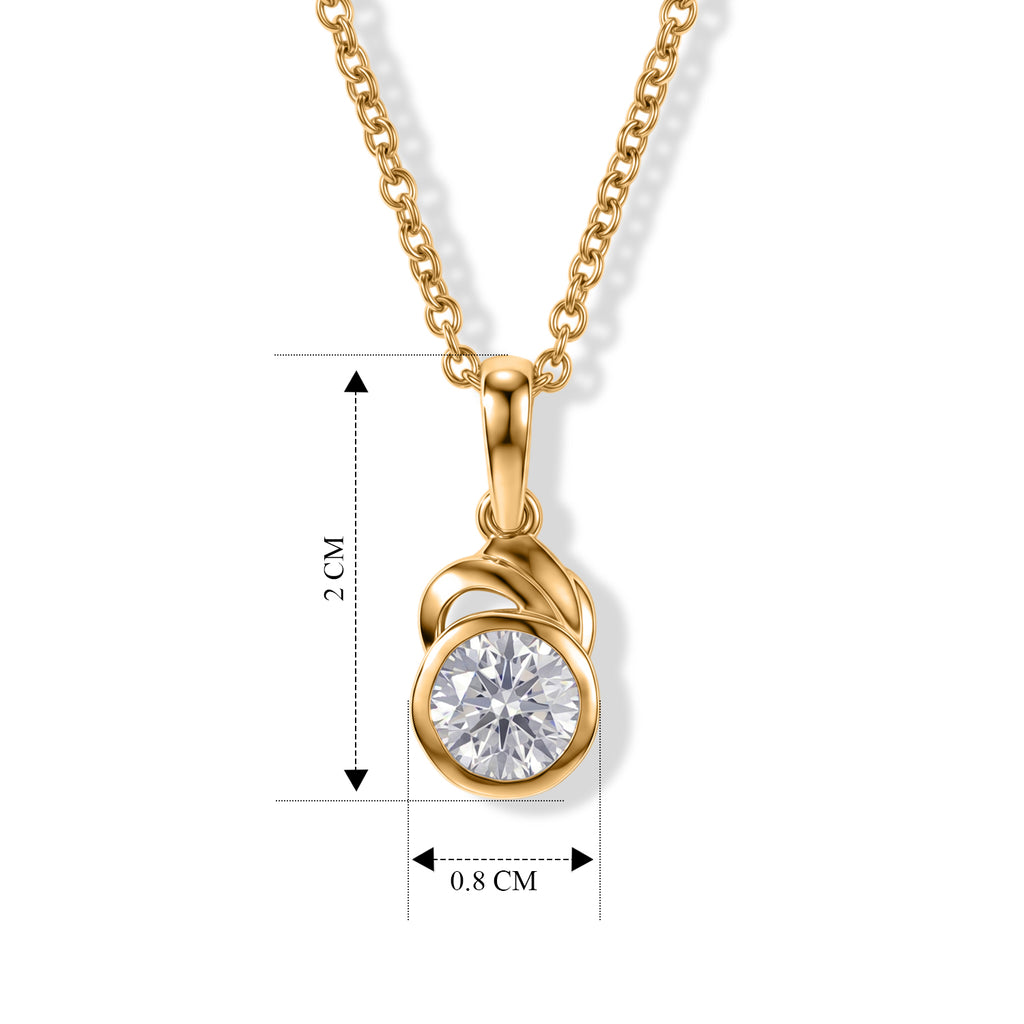 Moissanite Pendant with Chain (Size 20) Mix Metal  1.000  Ct._4493507_4
