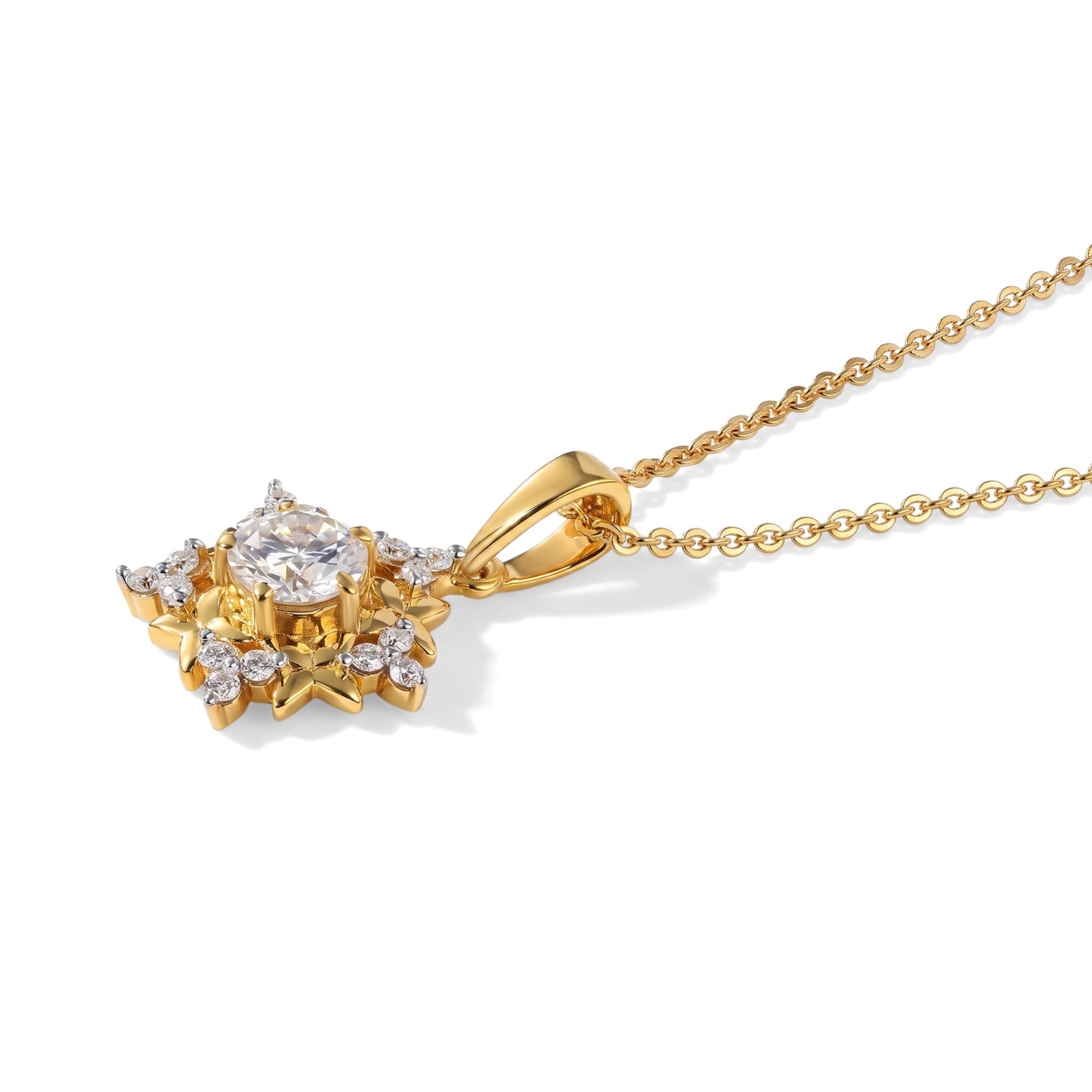 D'Joy - Moissanite Pendant with Chain (Size 20) in Yellow Gold Plated Sterling Silver V32513782 4