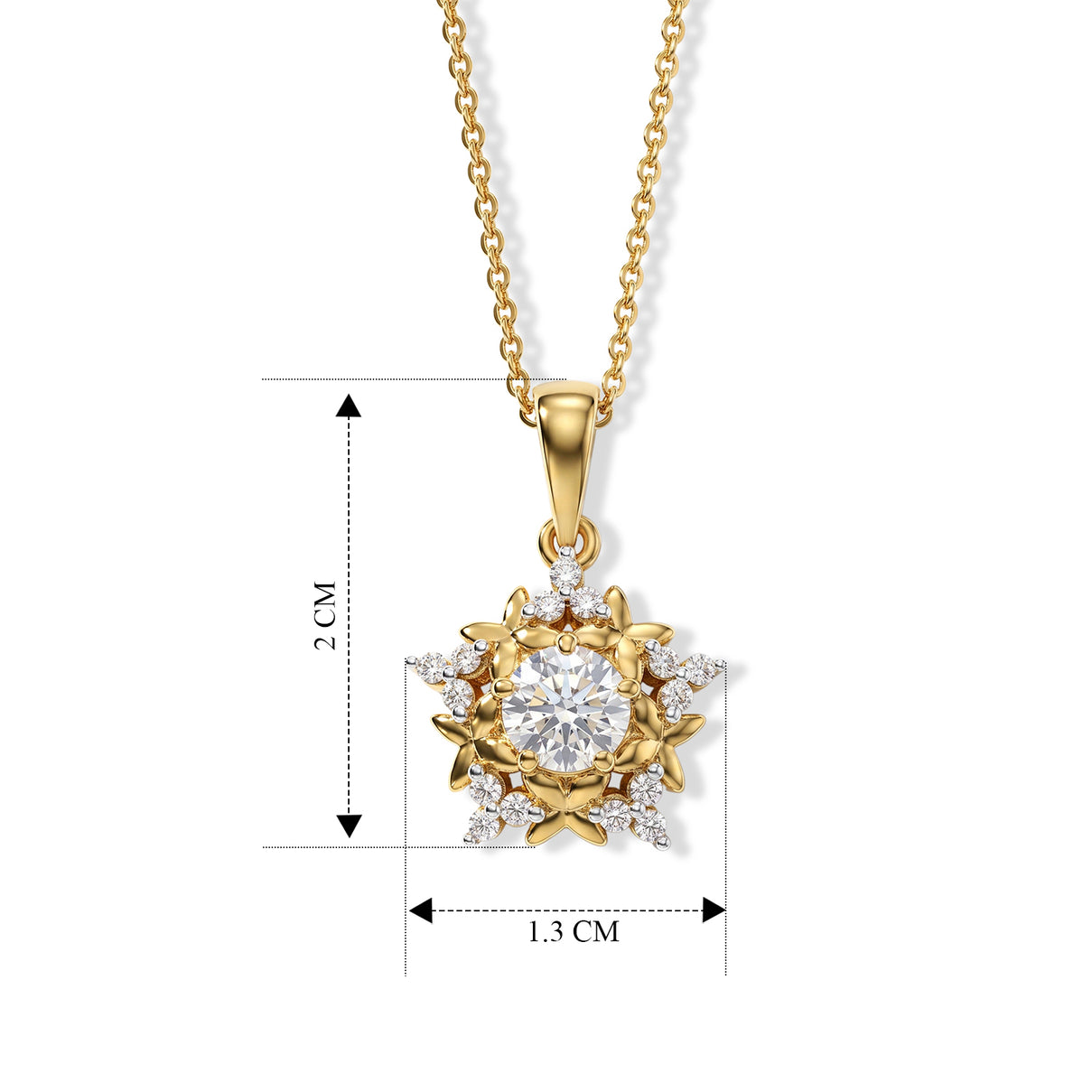 D'Joy - Moissanite Pendant with Chain (Size 20) in Yellow Gold Plated Sterling Silver V32513782 5