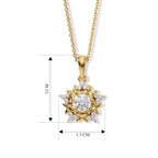 D'Joy - Moissanite Halo Pendant with Chain (Size 20) in Yellow Gold Plated Sterling Silver_4493510_4