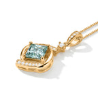 Paraiba Moissanite Pendant with Chain (Size 18) in Yellow Gold Plated Sterling Silver 2.27 Ct._4493549_3