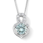 Paraiba Moissanite Heart Pendant with Chain (Size 18) in Rhodium Overlay Sterling Silver 1.17 Ct._4493552