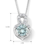 Paraiba Moissanite Heart Pendant with Chain (Size 18) in Rhodium Overlay Sterling Silver 1.17 Ct._4493552_5