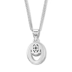 Paraiba Moissanite Circular Halo Pendant with Chain (Size 18) in Rhodium Overlay Sterling Silver 1.00 Ct._4493553_4