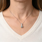 Paraiba Moissanite Infinity Pendant with Chain (Size 18) in Rhodium Overlay Sterling Silver 1.10 Ct._4493562_1