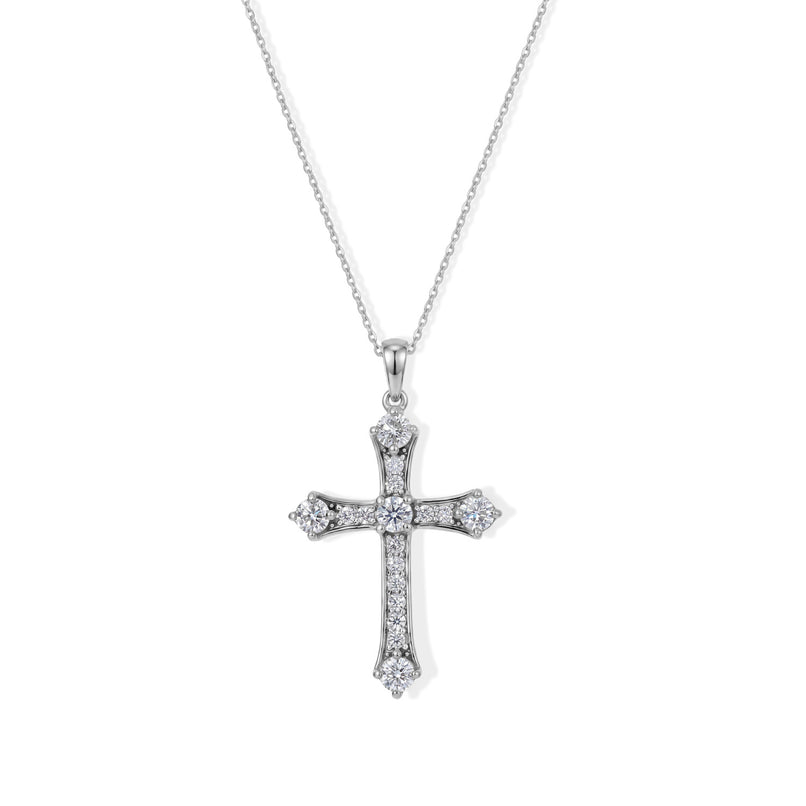 Moissanite Pendant with Chain (Size 20) in Platinum Overlay Sterling Silver 0.36 ct  Silver Wt. 5.5 Gms  1.560  Ct._4494071