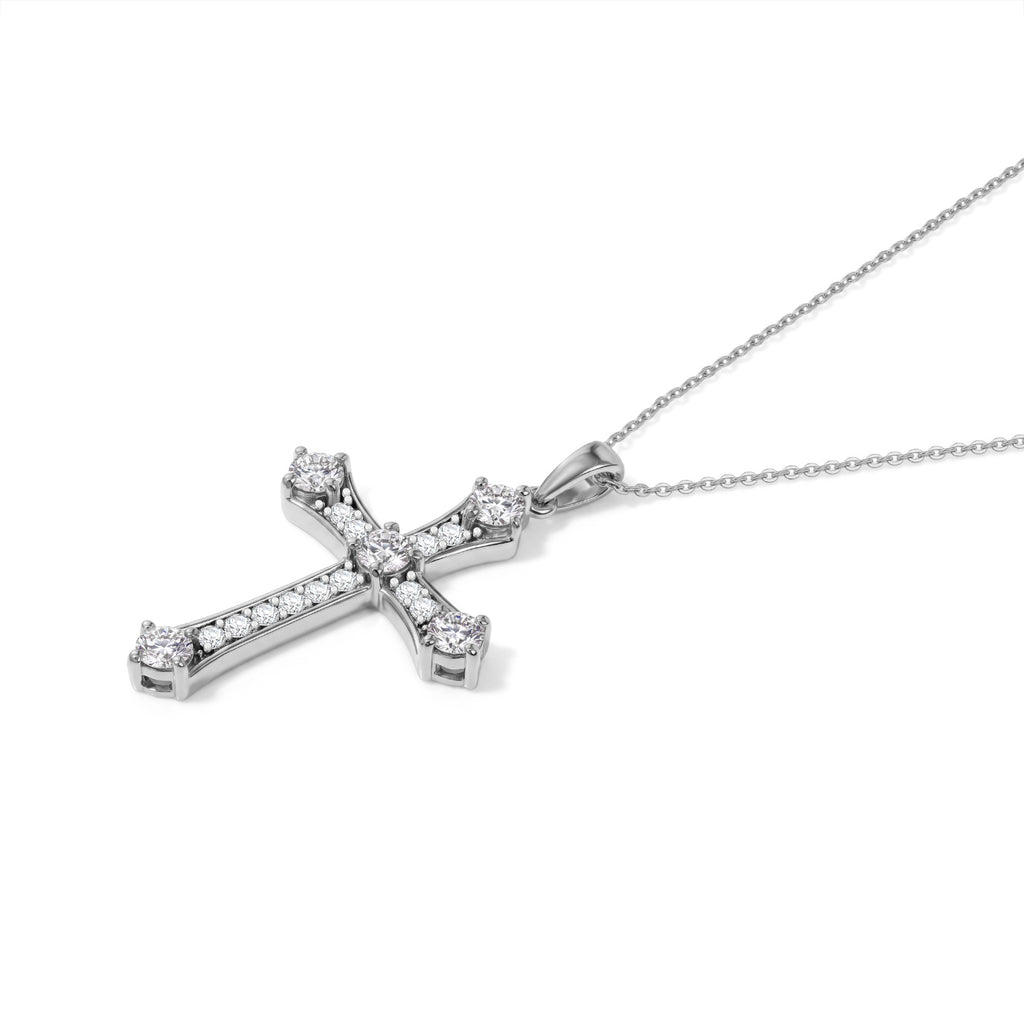 Moissanite Pendant with Chain (Size 20) in Platinum Overlay Sterling Silver 0.36 ct  Silver Wt. 5.5 Gms  1.560  Ct._4494071_3