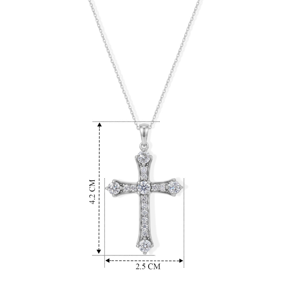Moissanite Pendant with Chain (Size 20) in Platinum Overlay Sterling Silver 0.36 ct  Silver Wt. 5.5 Gms  1.560  Ct._4494071_4