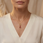 African Ruby,  White Zircon Pendant with Chain (Size 20)  Sterling Silver 0.02 ct  1.070  Ct._4494552_1
