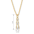 D'Joy - Moissanite Trilogy Pendant in Yellow Gold Plated Sterling Silver with Chain (Size 20)_4494576_4
