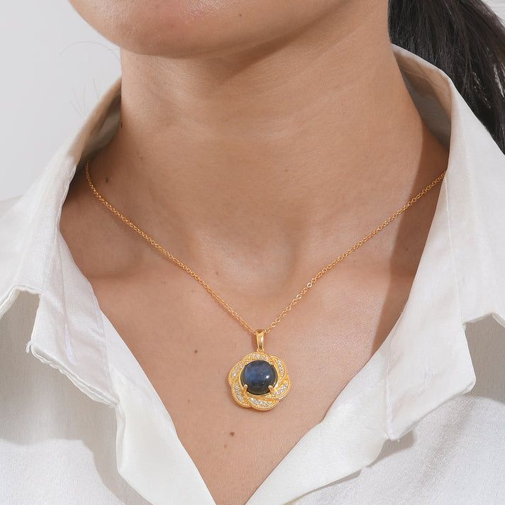 EverTrue Bronzella Collection - Floral Drop Pendant with Chain (Size 20) in Yellow Gold Tone 4495409 2