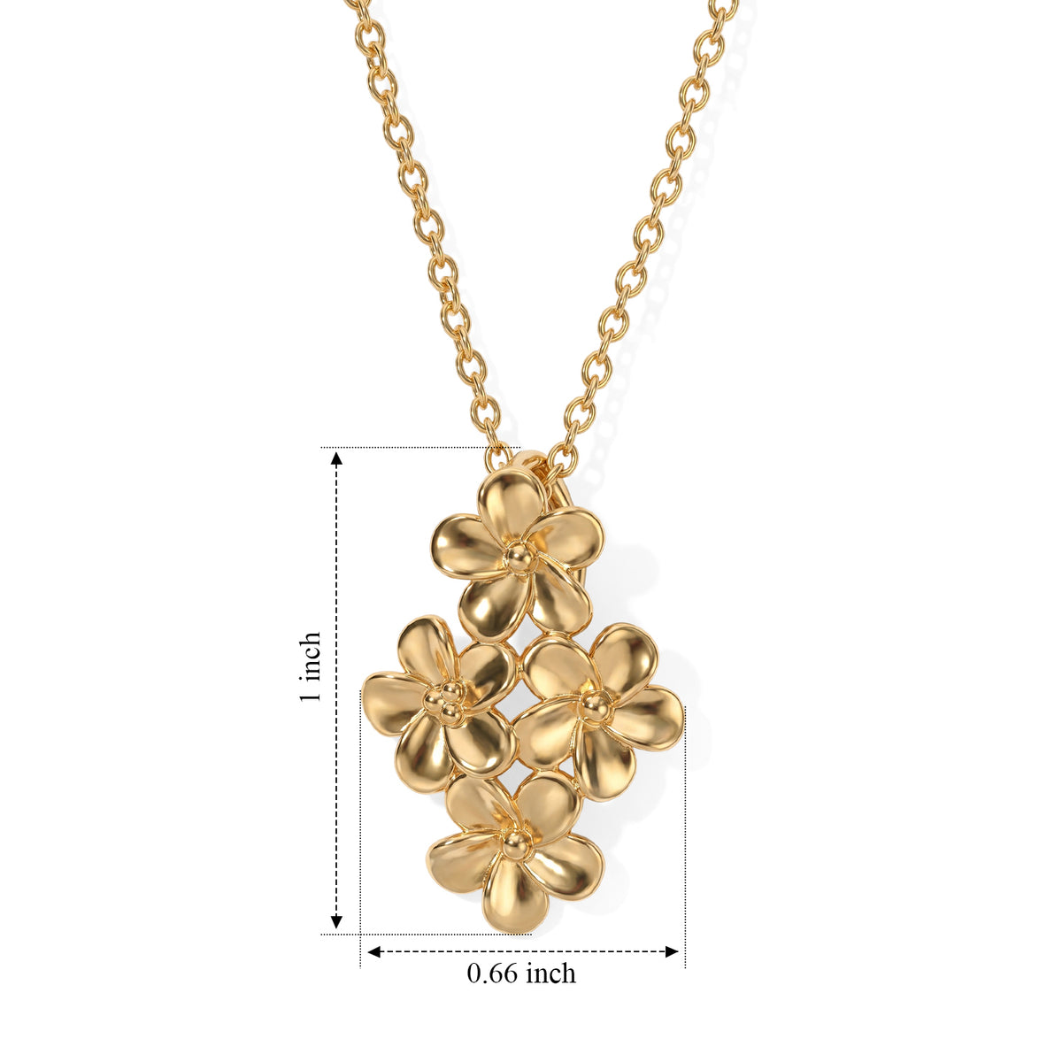 EverTrue Bronzella Collection - Floral Drop Pendant with Chain (Size 20) in 18K Gold Plating V32579200 5