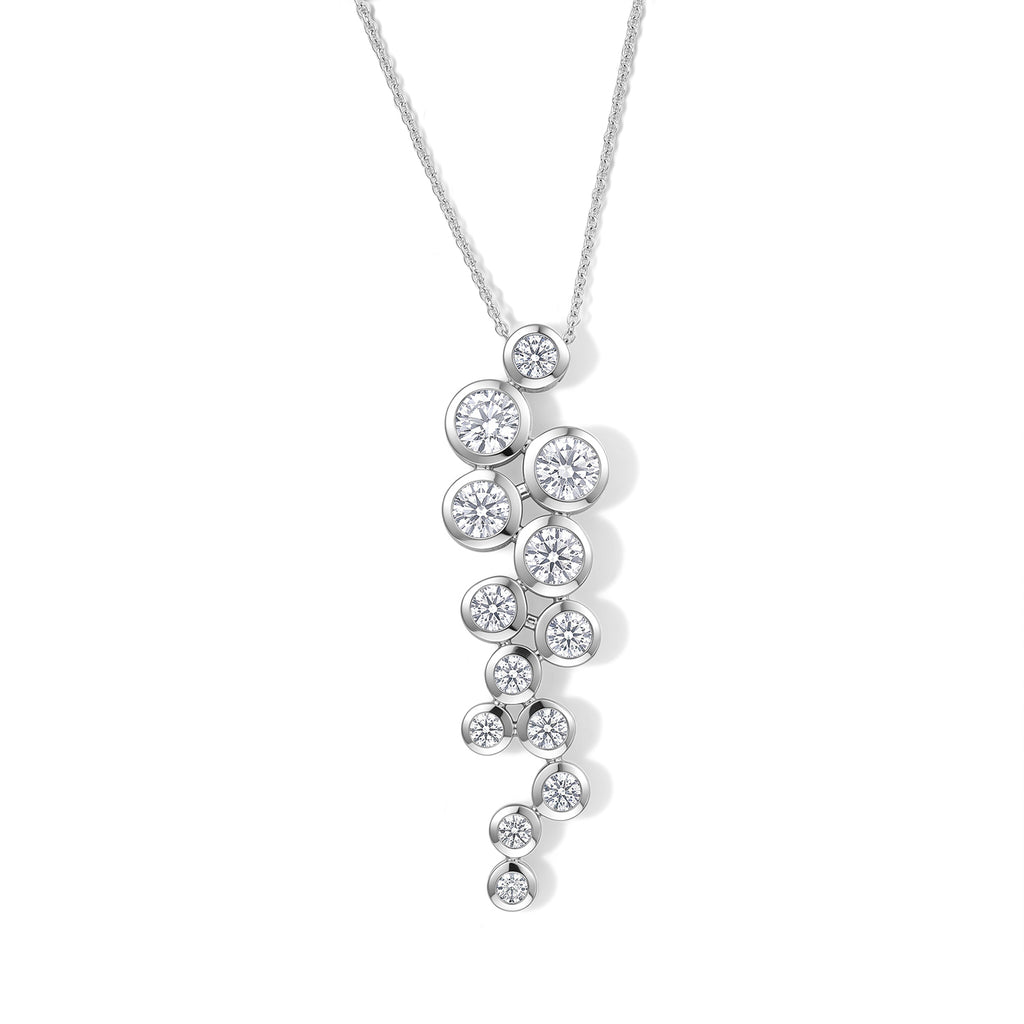 Moissanite Pendant with Chain (Size 20) in Rhodium Overlay Sterling Silver 1.67 ct  Silver Wt. 5.6 Gms  2.531  Ct._4495640