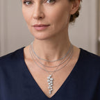 Moissanite Pendant with Chain (Size 20) in Rhodium Overlay Sterling Silver 1.67 ct  Silver Wt. 5.6 Gms  2.531  Ct._4495640_2