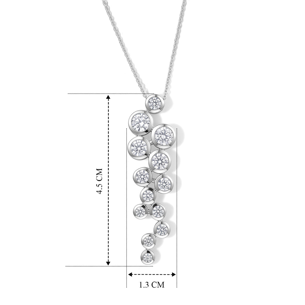 Moissanite Pendant with Chain (Size 20) in Rhodium Overlay Sterling Silver 1.67 ct  Silver Wt. 5.6 Gms  2.531  Ct._4495640_4