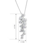 Moissanite Pendant with Chain (Size 20) in Rhodium Overlay Sterling Silver 1.67 ct  Silver Wt. 5.6 Gms  2.531  Ct._4495640_4