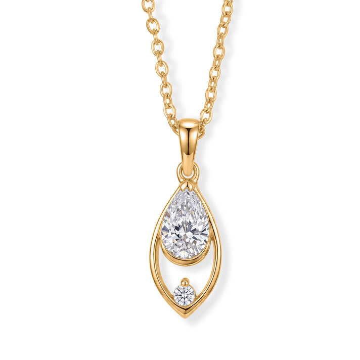Lucy Q - SGL Certified Lab Grown Diamond (SI-G-H) Pendant with Chain (Size 20) in 18K Vermeil Yellow Gold Plated Sterling Silver 1.10 Ct. 4496258 1