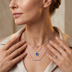 Luxuriant - Tanzanian Blue Spinel & Lab Grown Diamond (SI/G-H) Halo Pendant with Chain (Size 20) in Rhodium Overlay Sterling Silver 1.30 Ct._4496868_2