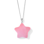 Pink Conch Shell Star Pendant with Chain (Size 18) in Rhodium Overlay Sterling Silver_4497026