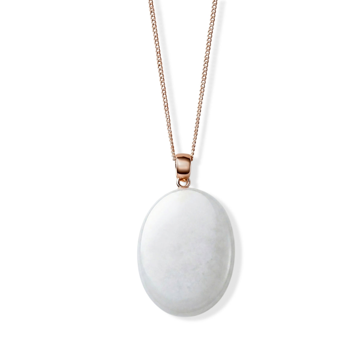 D'Joy - Pink Conch Shell, White Jade &amp; Moissanite Halo Drop Pendant with Chain (Size 18) &amp; Lobster Clasp in Rose Gold Plated Sterling Silver 4497029 5