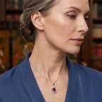 African Ruby,  White Zircon Pendant with Chain (Size 20) in Rhodium Overlay Sterling Silver 0.44 ct  1.690  Ct._4497184_1