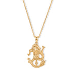 EverTrue Bronzella Collection - Dragon Pendant in Yellow Gold Plated Sterling Silver with Chain (Size 20)_4498243