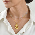 EverTrue Bronzella Collection - Dragon Pendant in Yellow Gold Plated Sterling Silver with Chain (Size 20)_4498243_2