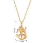 EverTrue Bronzella Collection - Dragon Pendant in Yellow Gold Plated Sterling Silver with Chain (Size 20)_4498243_4