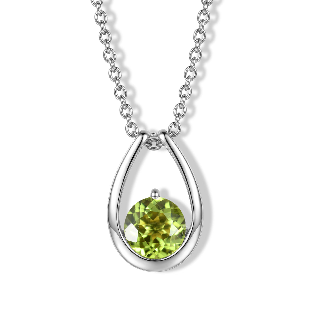 D'Joy - Natural Hebei Peridot Pendant in Platinum Plated Sterling Silver with Chain (Size 20) 1.50 Ct. V32514258 0