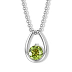 D'Joy - Natural Hebei Peridot Solitaire Pendant in Platinum Overlay Sterling Silver with Chain (Size 20) 1.50 Ct._4498360
