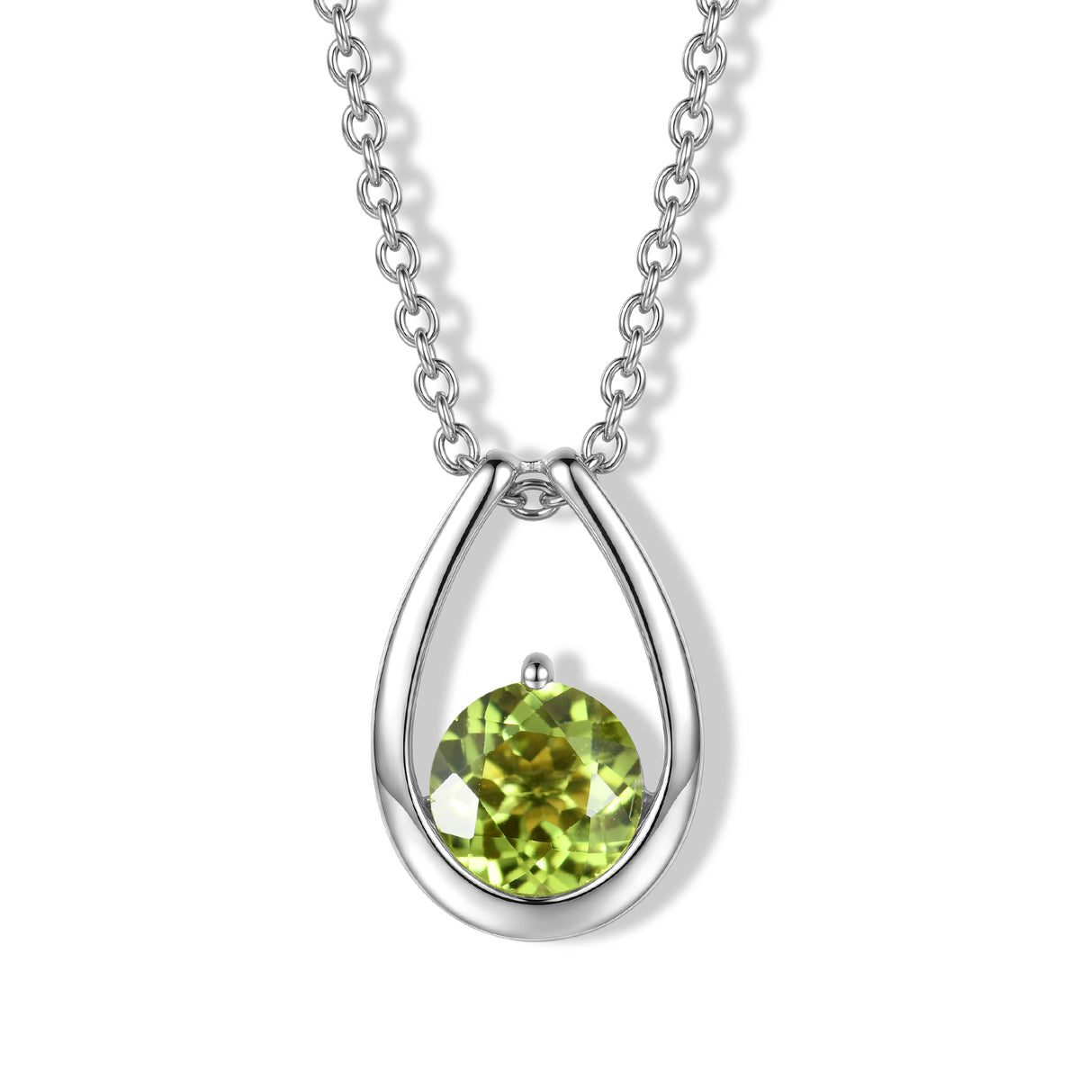 D'Joy - Natural Hebei Peridot Pendant in Platinum Plated Sterling Silver with Chain (Size 20) 1.50 Ct. V32514258 0