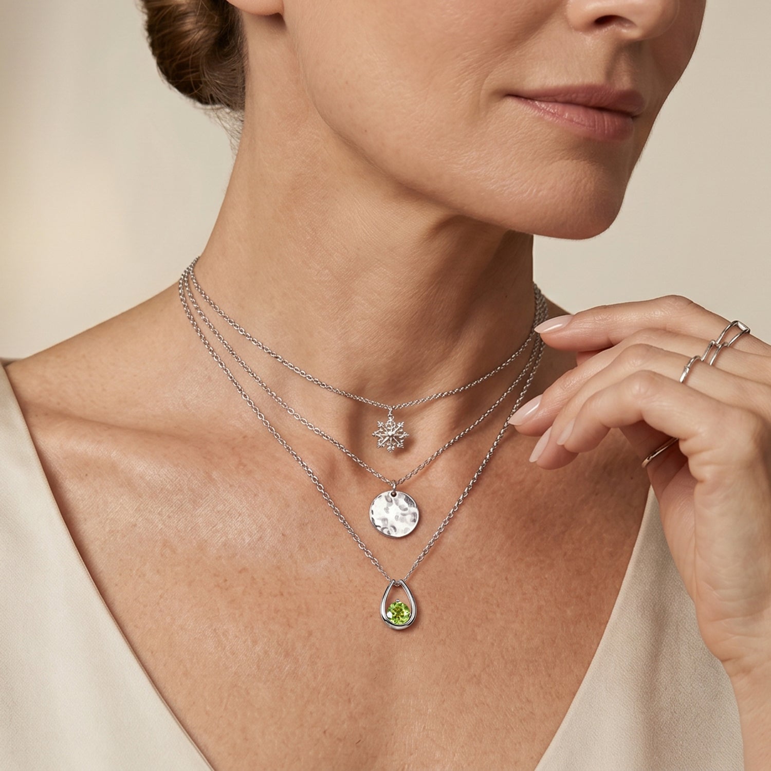 D'Joy - Natural Hebei Peridot Pendant in Platinum Plated Sterling Silver with Chain (Size 20) 1.50 Ct. V32514258 3