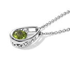 D'Joy - Natural Hebei Peridot Solitaire Pendant in Platinum Overlay Sterling Silver with Chain (Size 20) 1.50 Ct._4498360_3