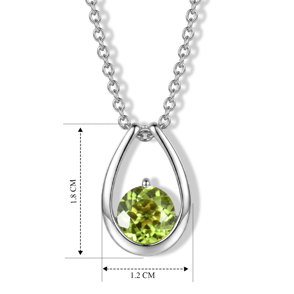 D'Joy - Natural Hebei Peridot Pendant in Platinum Plated Sterling Silver with Chain (Size 20) 1.50 Ct. V32514258 5