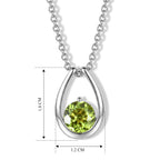 D'Joy - Natural Hebei Peridot Solitaire Pendant in Platinum Overlay Sterling Silver with Chain (Size 20) 1.50 Ct._4498360_4