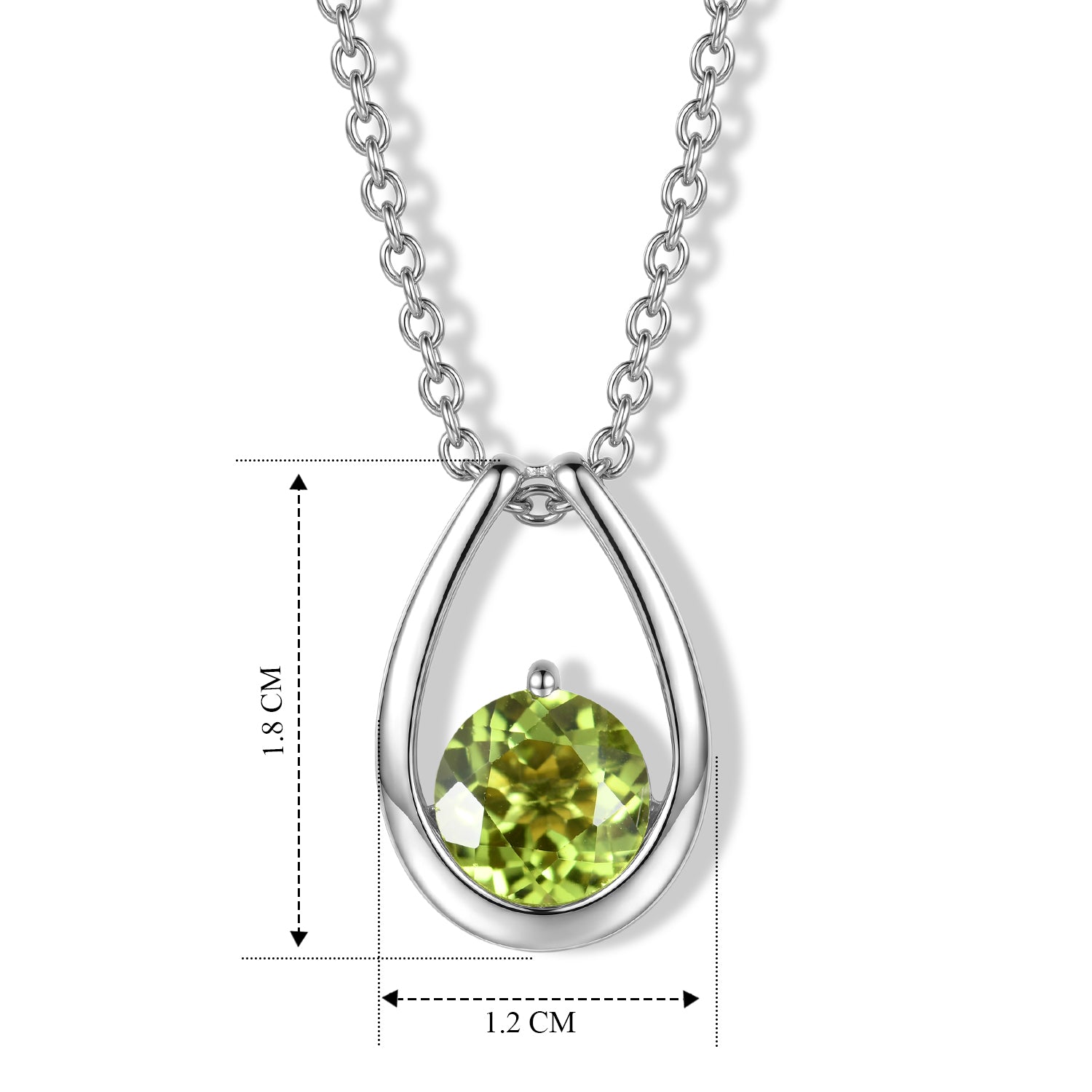 D'Joy - Natural Hebei Peridot Pendant in Platinum Plated Sterling Silver with Chain (Size 20) 1.50 Ct. V32514258 5