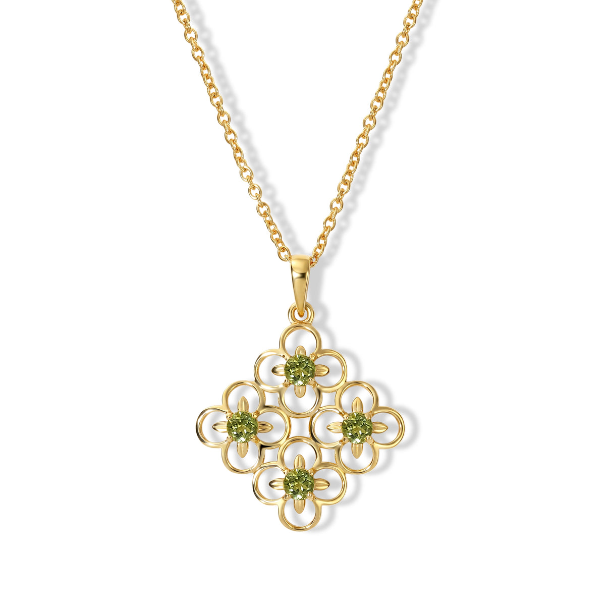 D'Joy - Natural Hebei Peridot Pendant in Yellow Gold Plated Sterling Silver with Chain (Size 20) 4498368 0
