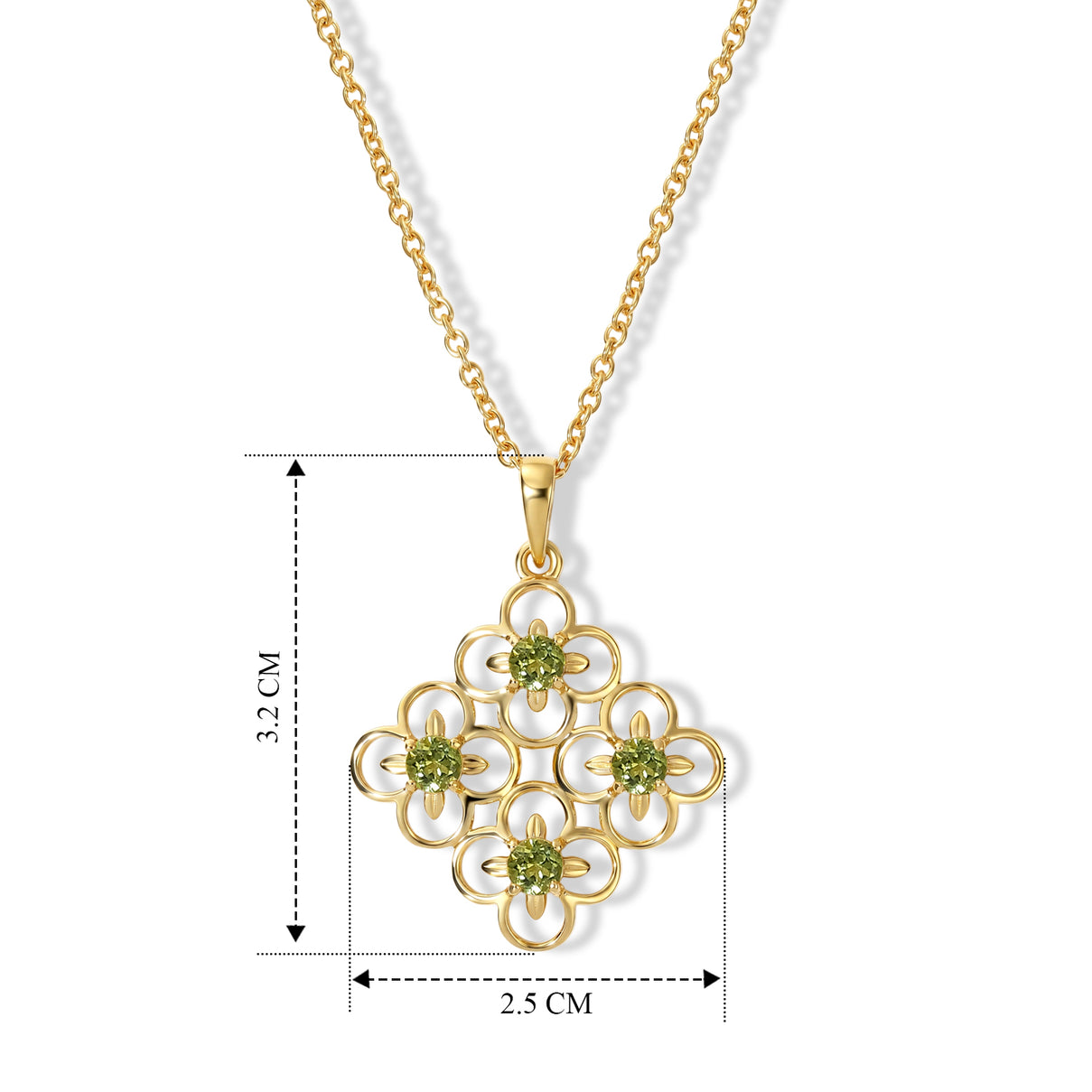D'Joy - Natural Hebei Peridot Pendant in Yellow Gold Plated Sterling Silver with Chain (Size 20) 4498368 4