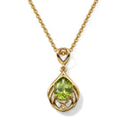 D'Joy - Natural Hebei Peridot Solitaire Pendant in Yellow Gold Plated Sterling Silver with Chain (Size 20) 1.20 Ct._4498379