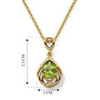 D'Joy - Natural Hebei Peridot Solitaire Pendant in Yellow Gold Plated Sterling Silver with Chain (Size 20) 1.20 Ct._4498379_4