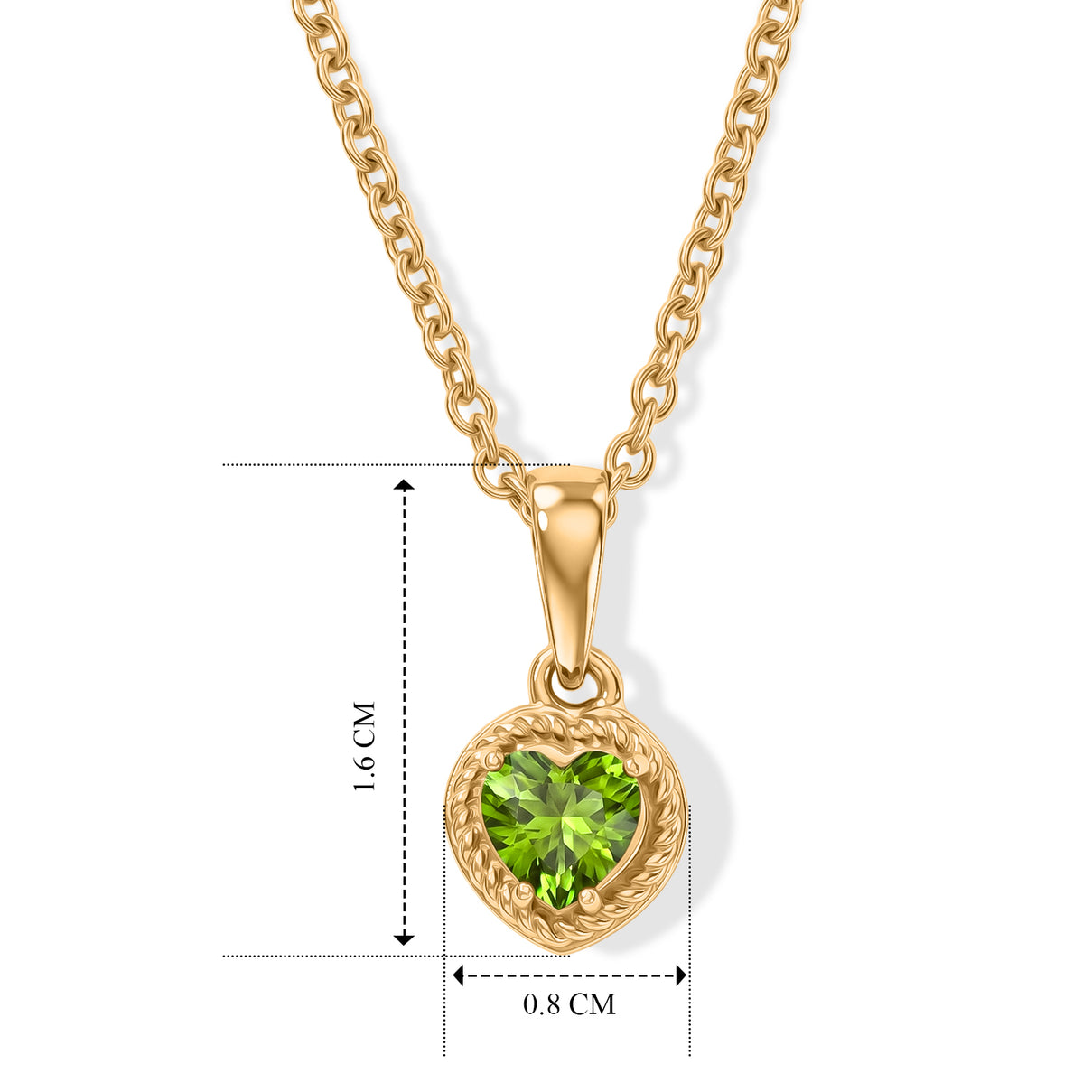 D'Joy - Natural Hebei Peridot Heart Pendant in Yellow Gold Plated Sterling Silver with Chain (Size 20) 4498388 2