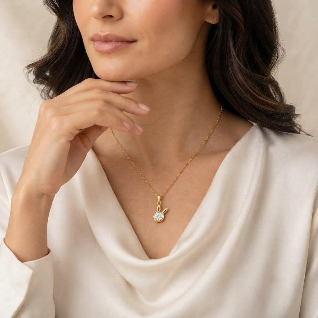 D'Joy - Moissanite Solitaire Pendant with Chain (Size 18) in Yellow Gold Plated Sterling Silver 1.65 Ct. V32698825 3