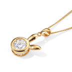 D'Joy - Moissanite Solitaire Pendant with Chain (Size 18) in Yellow Gold Plated Sterling Silver 1.65 Ct._4498697_3