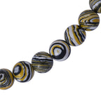 Black and Yellow Malachite Beads Necklace (Size - 18) in Sterling Silver 450.00 Ct.