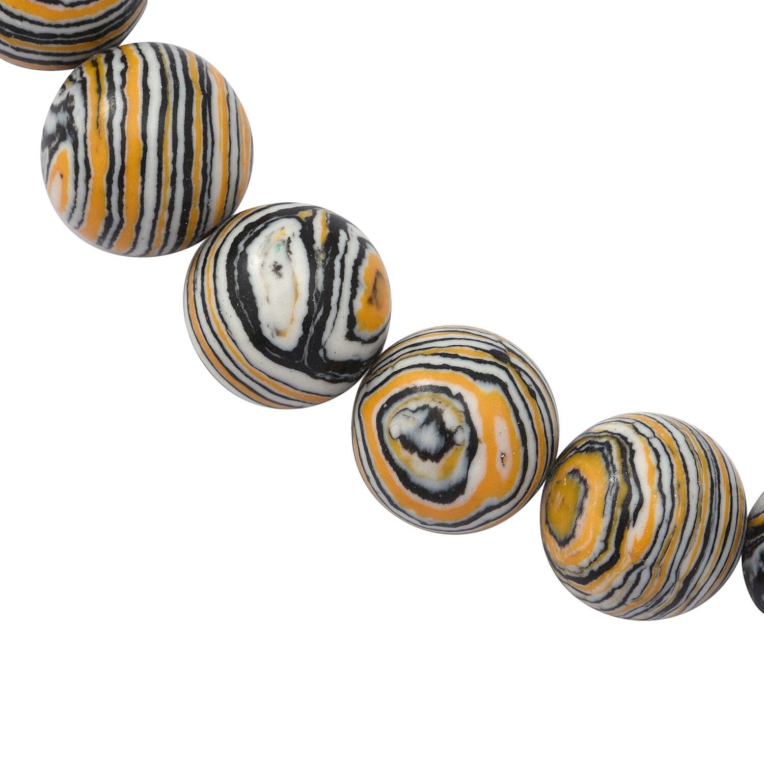 450 Ct. Black and Yellow Malachite Beads Necklace Size 18 in Sterling Silver 6275468 5