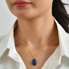 EverTrue - Lapis Lazuli Pendant in Yellow Gold Plated Sterling Silver with Chain (Size 20) 10.80 Ct._4500837_1