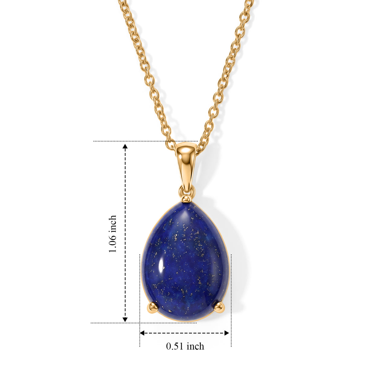 EverTrue - Lapis Lazuli Pendant in Yellow Gold Plated Sterling Silver with Chain (Size 20) 10.80 Ct. V32515218 5
