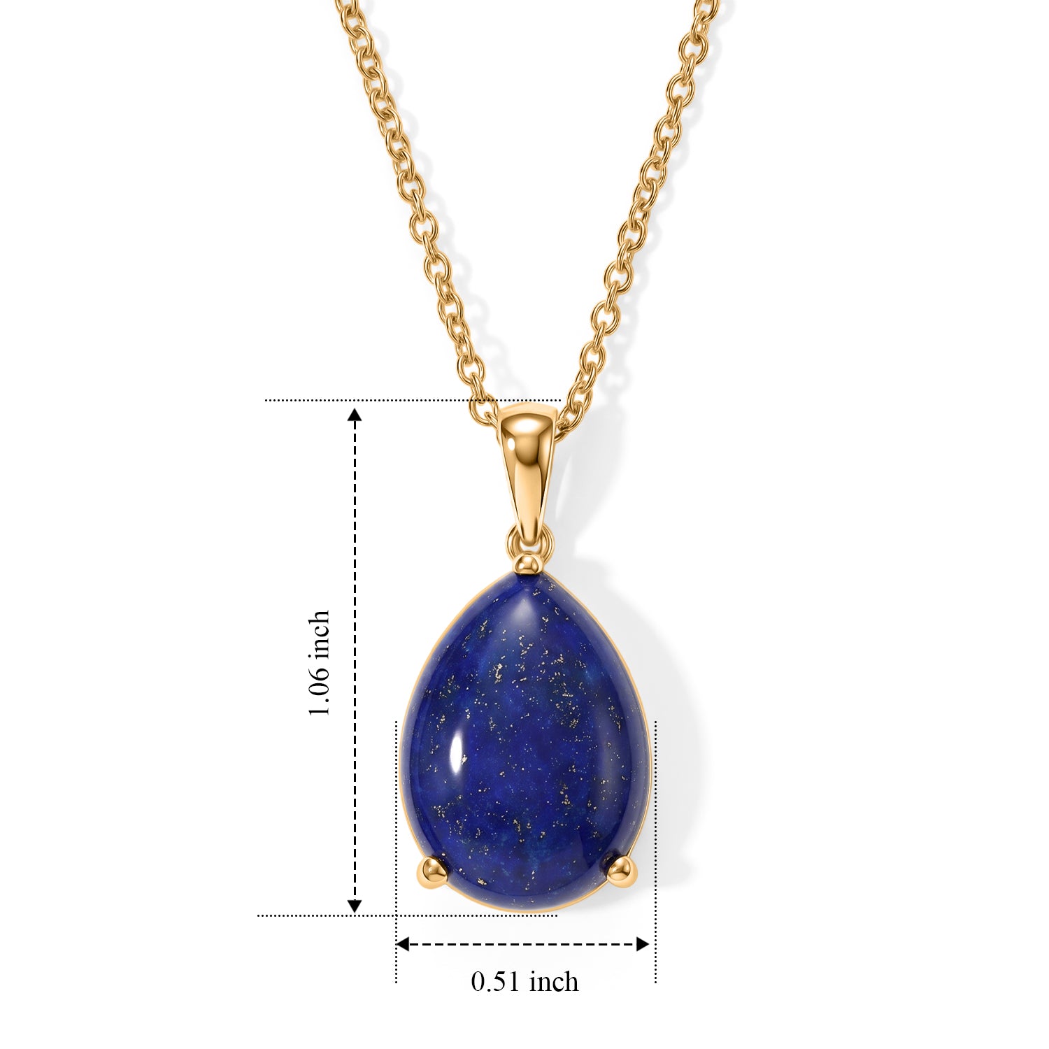EverTrue - Lapis Lazuli Pendant in Yellow Gold Plated Sterling Silver with Chain (Size 20) 10.80 Ct. V32515218 5