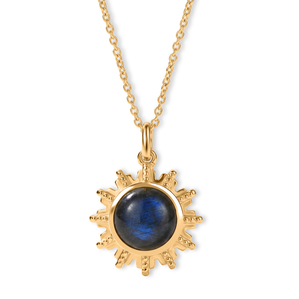 EverTrue - Labradorite Solitaire Pendant with Chain (Size 20) in Yellow Gold Tone 7.00 Ct._4501557